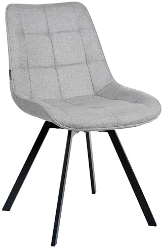 exitodesign Drehstuhl Esszimmer LAPO 49x62x83 cm - Esszimmerstühle Gesteppt 360° Drehbar Bürostuhl Stuhl - für Esszimmer Küche Wohnzimmer Salon Schreibtisch (Grau 2)