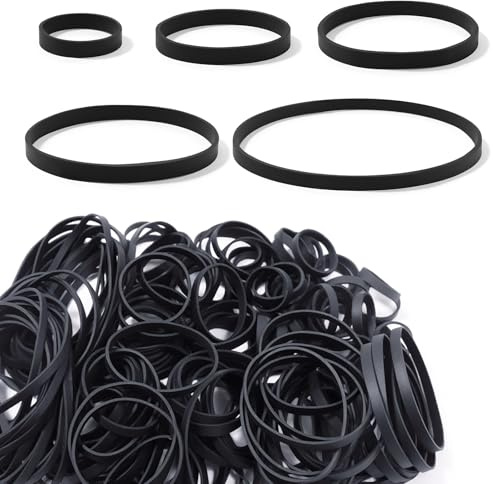 200 x Gummibänder Schwarz Gummiringe Breit 2,5/3,8/5/6/7,5 cm Gummibänder | 5 Größen Haushaltsgummis Dicke Gummibänder Rubber Bands Guter Elastizität für Büro Zuhause Schulbedarf Camping und Industrie