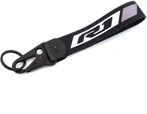 Motorrad Polyester Stoff Stickerei Schlüsselanhänger für Yamaha R1 Besticktes Schlüsselanhänger Etikett Schlüsselring Motorrad Zubehör,Grey-A