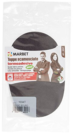 Marbet MB1034T.011 | Microfiber Suede Patches | Iron-On | 16 x 10.5cm | Drk Grey