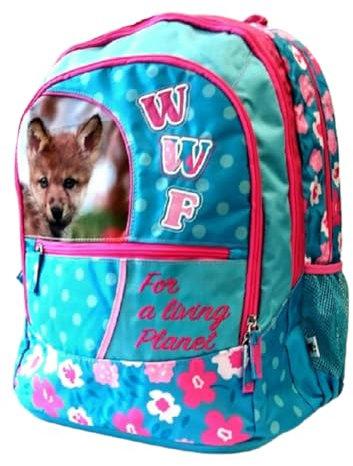 WWF Flowers Schulrucksack Original Panini Girl + Gratis Glitzer Stift + WWF Karte