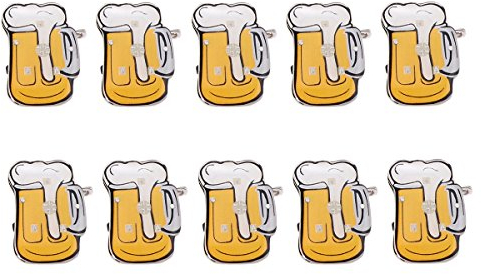 Toyvian Brosche LED Licht Blinky Bier Becher Form Abzeichen Oktoberfest Deko 10 Stück (Zufällige Farbe)