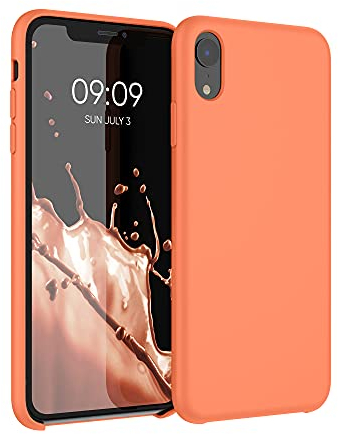 kwmobile Hülle kompatibel mit Apple iPhone XR Hülle - Silikon Handy Case - Handyhülle weiche Oberfläche - kabelloses Laden - Orange