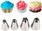 FantasyDay Decorazione Torte Set, 4 Pezzi Ugello in Acciaio Inossidabile Professionale da Pasticceria - Bocchette Decorative Accessori per Torte, Cupcakes, Pasta di Zucchero, Muffin, Dolci, Biscotti