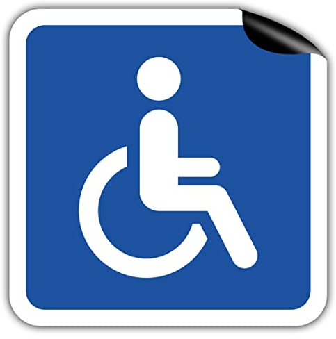 1x Magnetschild Rollstuhlfahrer 15x15cm + 2x Aufkleber Behindertenschild Magnetfolie Auto Rollstuhl von STROBO