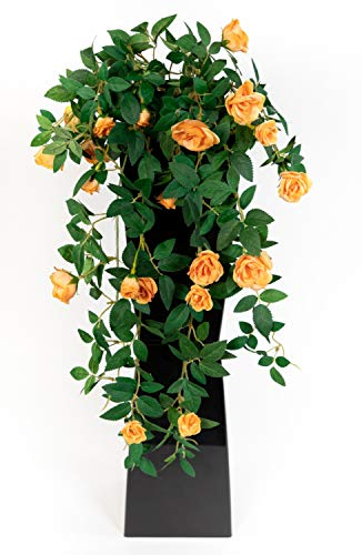 Seidenblumen Roß Rosenranke 62cm orange ZF Kunstpflanzen Kunstblumen künstliche Pflanzen künstliche Rosen Rosenhänger