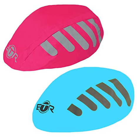 BTR Waterproof Bicycle Helmet Covers x 2. Blue & Pink