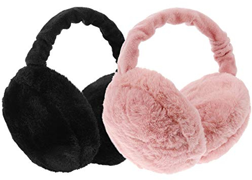 BESPORTBLE 2Pcs Faux Pelzige Ohrenschützer Winter Warme Outdoor-Ohrabdeckungen Stirnband Weiche Flauschige Plüsch Ski Ohrenschützer für Frauen Mädchen