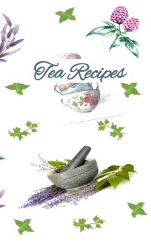 Tea Time 2 Herbs, Flowers, Mortar and Pestle, Tea Cup Pattern