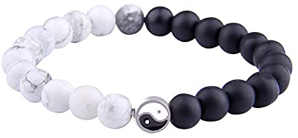 Yin Yang Beaded Armbänder Perlen Armband für Liebhaber Freundschaft Couples Matching Bracelets Adjustable Woven Cord Bracelet Handmade Rope Bracelet Naturstein Armband Schmuck mode Paar Geschenk