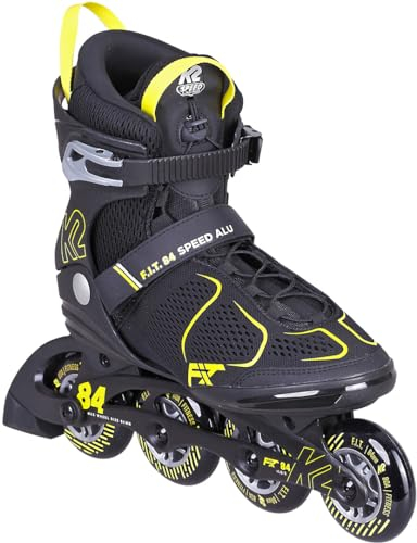 K2 F.I.T. 84 Speed ALU Inline Skate Black/Yellow, 49