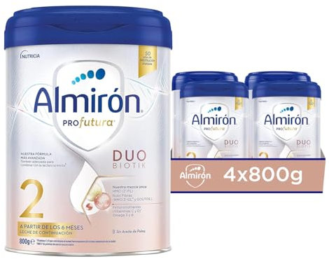 Almirón Profutura 2 Leche de Continuación en Polvo, desde los 6 Meses, 800 g (Paquete de 4), Total 3.2 kg,