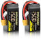 POVWAY 14.8V lipo akku 1500mAh 80C 4S RC Batterien mit XT60 Stecker für FPV Racing Drone Quadcopter Hubschrauber Flugzeug RC Boot RC Auto RC Modelle (2 Packungen)