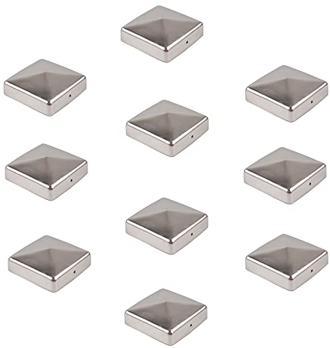10x Edelstahl Pfostenkappe Abdeckkappe für Pfosten Pyramide 71 mm 7x7 cm