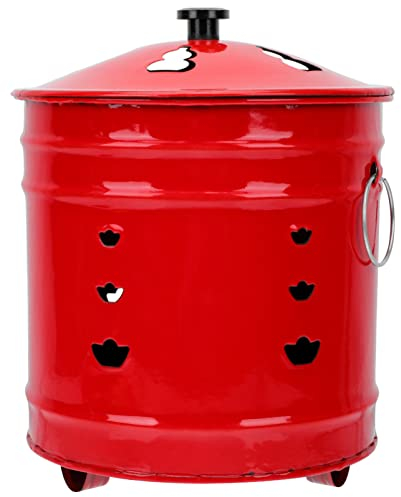 Brenntonne aus Metall für Papier, 29,7 cm, kleine Müllverbrennungsanlage mit Deckel und Griff für draußen Brennen, Holz, Hinterhof, Lagerfeuer, Camping