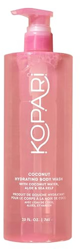 Kopari Jumbo Coconut Hydrating Body Wash with Organic Coconut Water, Sea Kelp and Aloe Vera, Luxurious Gel to Foam, Sweet Coconut & Vanilla, 25 oz