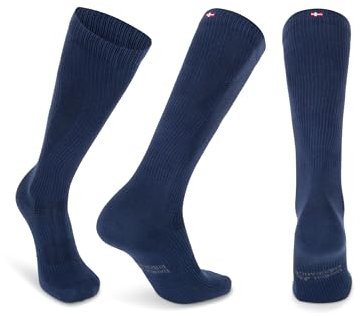 DANISH ENDURANCE Bio-Baumwolle Kompressionsstrümpfe, 14-18 mmHg, Unisex, für Damen & Herren, 1 oder 3 Paar (Marineblau, 43-47)