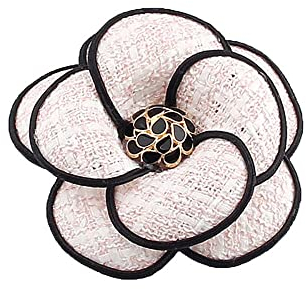 Broche camélia élégante en tissu de luxe pour écharpe, décoration de sac à dos de fête florale (rose)