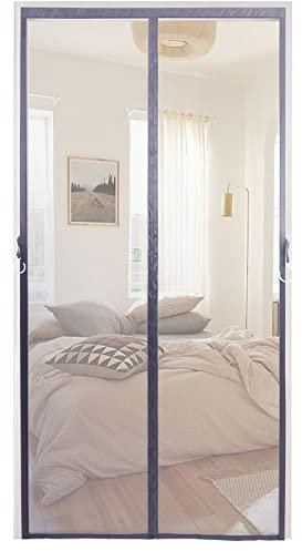 Timizi Tende Zanzariere Magnetiche 85x240cm, Pieghevole Tenda Magneti Zanzariere a Rullo Magnetica Facile Montaggio, per Porte di Soggiorno Camera da Letto Casa. - Grigio