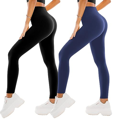 SINOPHANT Leggings Damen High Waist, 2er Pack | Sportleggins, Elastisch, Yogahose, Blickdicht, Fitness Gym Yoga