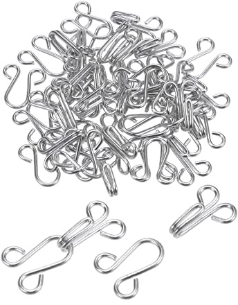sourcing map 25 Set Nähen Haken und Augen Verschluss 29mm x 11,5mm | BH-Haken-Ösen-Verschluss zum Annähen, Unterwäsche Haken Augen Schließe Nähen, DIY Bastelzubehör, Für BH Kleidung Röcken Hosen