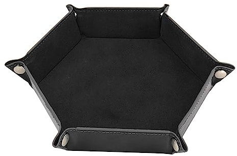 Dice Holder Storage Box | Hexagon Dice Rolling Mat and Storage Box,Portable Dice Holder and Board Game Storage Bowls, Dice Tray and Storage for Christmas, Family, Friends Zorq