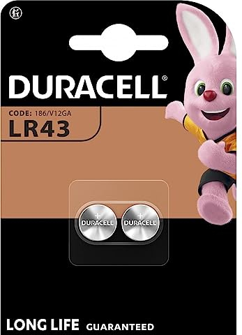 2 x Duracell LR43 (1 blister de 2 batteries) 2 piles (186/V12GA)