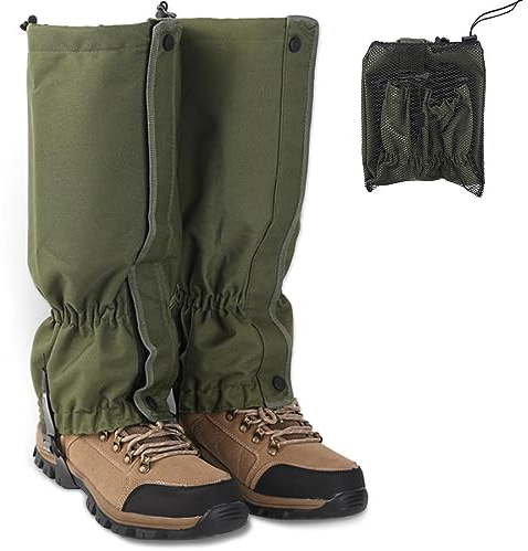 Gamaschen Wandern, Wasserdichte Einstellbare Wandergamaschen, Schützen Sie Hosen& Schuhe vor Schnee/Regen/Staub/Insekten, Fabric Boot Gamaschen zum Trekking, Klettern, Jagen und Skifahren Unisex