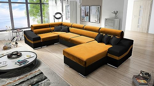 Ecksofa Bob MAXI mit Schlaffunktion: Bestes Schlafsofa & Eckcouch mit Bettkasten für Wohnzimmer. Entdecken Sie unsere hochwertige Wohnlandschaft mit praktischem Bettkasten. (LINKS, RIVIERA 41 + EKJ V)