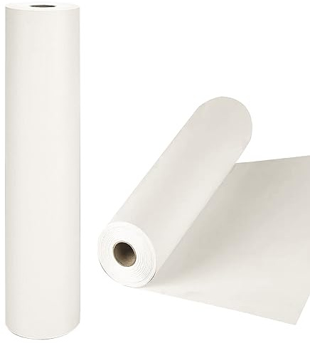 QISF Zeichenpapierrolle – Kunstpapierrolle für Kinder (44 cm x 15 m), Papier zum Bemalen von Staffelei, passend für Staffelei, Pinnwandpapier, Wandkunst, Geschenkverpackung, DIY