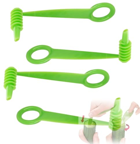 Spiral Screw Slicer, 4 Pcs Multifunctional Squash Cutter for Carrot Cucumber, Manual Spiralizer for Vegetables and Fruit Curler Kitchen Cutting Tools