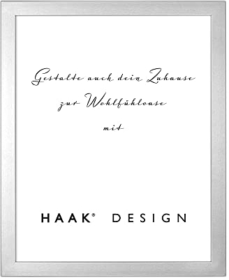 Haak Bilderrahmen modern stabil Tokio ANTIREFLEX/Entspiegelt Alu geschliffen 15 X 21 cm (DIN A5) Rahmen für Puzzle Bilder Poster XXL Größen