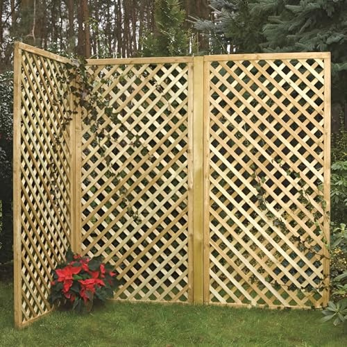 Primrose Premier Wall Trellis Privacy Panel Garden Screening Sheet in Natural Wood 1.83m x 0.6m