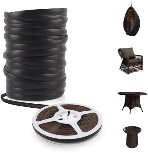 LukLoy 18m Plastikgeflochtenes Rattan-Reparaturmaterial Reparaturmaterial für Rattanflechtgeflecht für das Flechten und Reparieren von Rattan-Stühlen, Tischen, Körben