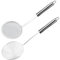 WYRGQIQN 2 Kit de Espumaderas de Cocina, Espumadera de Silicona y Acero Inoxidable, Colador Multiusos con Mango de Madera