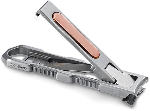 KeyUnity Titanium Foldable Nail Clipper with File, German 4116 Stainless Steel Curved Trimmer for Fingernails - Suitable for Travel & Home Use