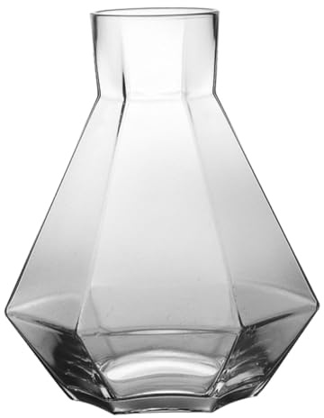 TOPBATHY Glass Water Jug and Pitcher Set 1340ml Crystal Glass Cold Water Pot with Hexagonal Cups Home Use for Juice Tea and Refreshments