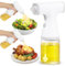 YSWOVUO 250ml Eléctrico Pulverizador Aceite, Spray Aceite Cocina Eléctrico con Dos Modos de Pulverización y Luz Led, Cargador USB, Aceitera Spray Pulverizador Vidrio para Parrilla, Ensaladas, Blanco