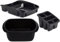ZARVICZONIA Plastic Dish Drainer Set, Includes Cutlery Holder and Draining Tray, Grey, Gold, Black and Cream Pack 3 set (Black)