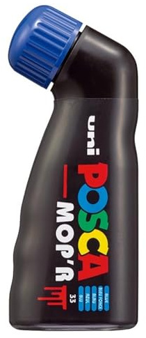 Uni-Ball POSCA MOP'R PCM-22 Multi-Surface Paint Marker Pen 3-19mm Reversible & Washable Tips for Rock Painting, Fabric, Wood, Ceramics, Crafts, Blue Ink, Pack of 1