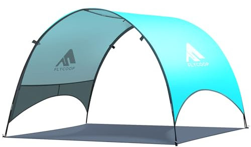 Strandmuschel Strandzelt Sonnenschutz: Kompakt zusammenklappbar (43x10 cm), 360° Belüftung, große seitliche Aufbewahrungstasche, tragbarer UV-Schutz Windschutz Strand für den Strand