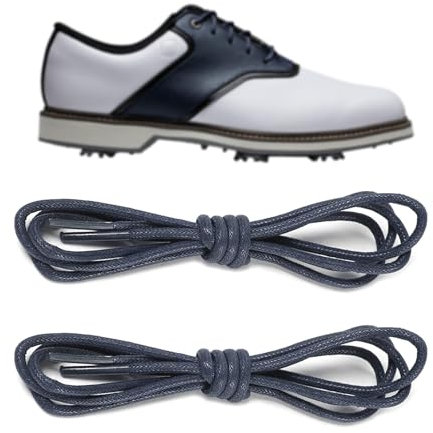 NDTEZUGT Cordones encerados para zapatos de golf FootJoy, cordones delgados Oxford de 3/32 pulgadas, cuerdas de repuesto para zapatos de vestir para hombre, Azul oscuro, 39/100cm