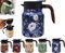 Vintage Floral Pattern Tea Thermos, 1000ml Stainless Steel Thermal Carafe with Lid for Hot Drinks, Built-In Infuser,Mini Hot Coffee Pot Office Stainless Steel,Insulated Teapot Detachable