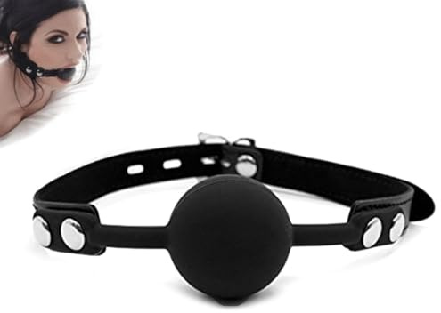 Silicone Knebel Ball,Silikon Knebel Mundknebel,Silikon Ball Gag mit Fetisch BDSM Sex Bondage,Verstellbarer SexSpiele Ballknebel,Mundknebel Sexspielzeug (Schwarz-1)
