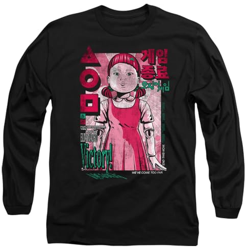 Squid Game Young-Ee Comic Anime Unisex Long Sleeve T Shirt, Black, XX-Large