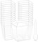 Lot de 32 Verres à Dessert en Plastique 160 ml – Avec Couvercles et Cuillères – Réutilisables coupes à dessert, Rectangulaires verrine dessert – Idéals pour Desserts, Pudding, Mousse, Glace