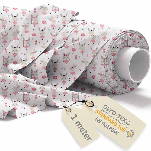 DreamRoots Stoff Kindermotive - Baumwollstoff Meterware Kinder - Stoffe zum Nähen Meterware - Polsterstoff - Leinwand Stoff 160cm x 1M