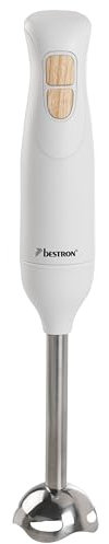 Bestron Frullatore a immersione, frullatore ad immersione con 2 livelli di velocità e impugnatura ergonomica, con funzione turbo superiore a 14.000/rpm, Stab rimovibile, materiale: acciaio