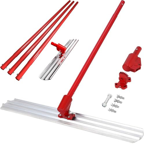 Taloche à béton en magnésium, outil de taloche à béton en alliage d'aluminium avec 3 poignées et support de taloche à béton, truelle à ciment, outils de finition et de lissage de surface(80*20cm)