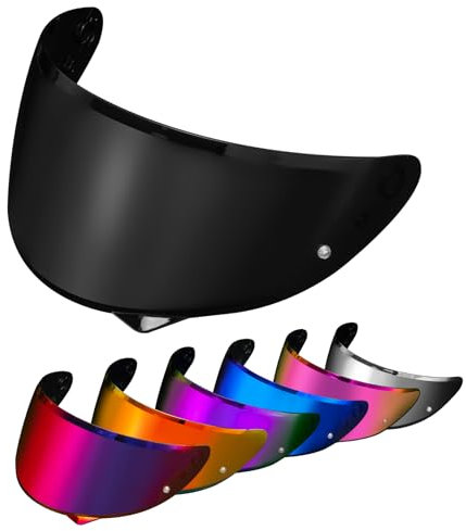 PSLER Helm Visier für HJC HJ-34P C10 - Verspiegelt Helmvisier Getöntes Visier Motorradhelm Zubehör Ersatz(Dunkelschwarz)